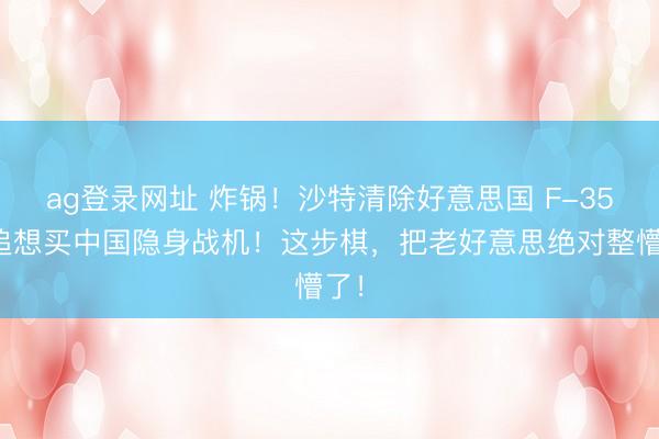 ag登录网址 炸锅!沙特清除好意思国 F-35,追想买中国隐身战机!这步棋,把老好意思绝对整懵了!