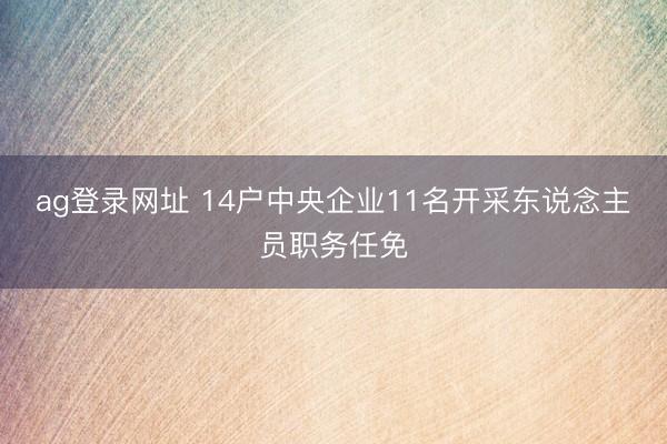 ag登录网址 14户中央企业11名开采东说念主员职务任免