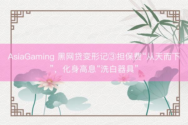 AsiaGaming 黑网贷变形记③担保费“从天而下”，化身高息“洗白器具”