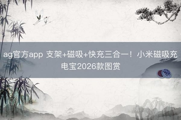 ag官方app 支架+磁吸+快充三合一！小米磁吸充电宝2026款图赏