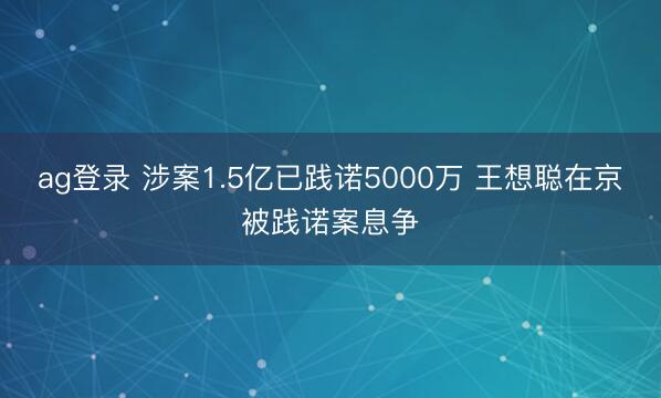 ag登录 涉案1.5亿已践诺5000万 王想聪在京被践诺案息争