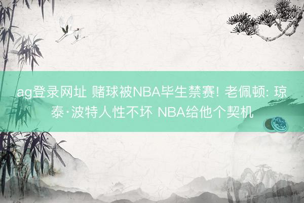 ag登录网址 赌球被NBA毕生禁赛! 老佩顿: 琼泰·波特人性不坏 NBA给他个契机