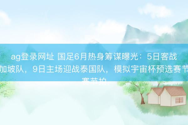 ag登录网址 国足6月热身筹谋曝光：5日客战新加坡队，9日主场迎战泰国队，模拟宇宙杯预选赛节拍