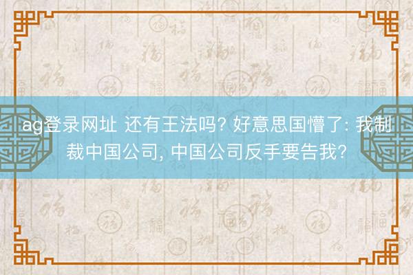ag登录网址 还有王法吗? 好意思国懵了: 我制裁中国公司， 中国公司反手要告我?